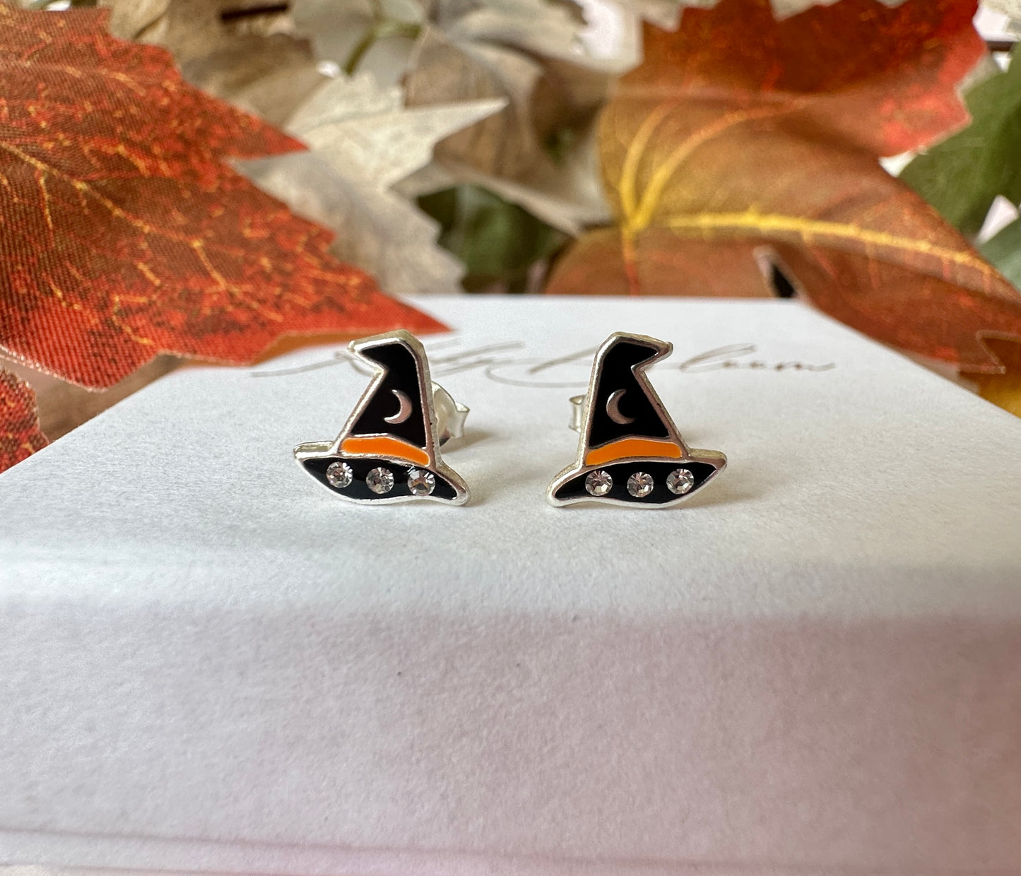 925 sterling silver Witches hat stud earrings