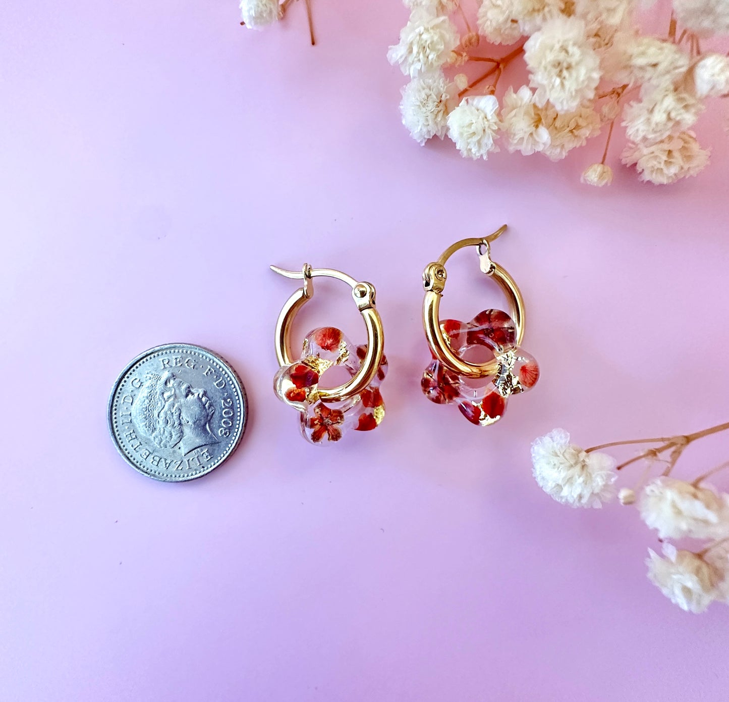Tiny chocolate Bloom Donut hoop earrings.