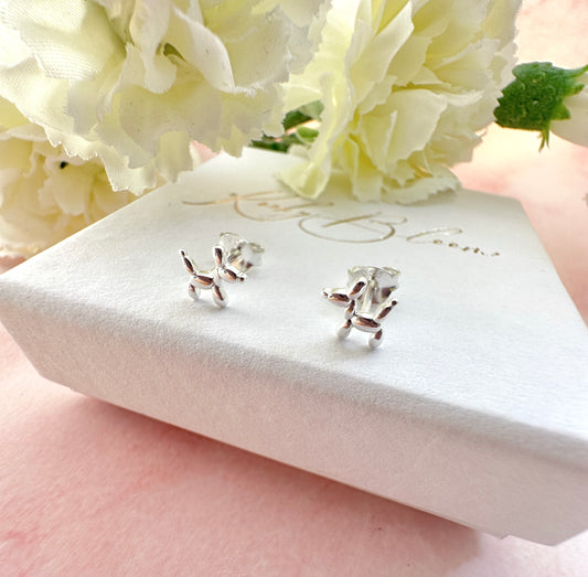 925 Sterling Silver Balloon Dog  stud earrings.