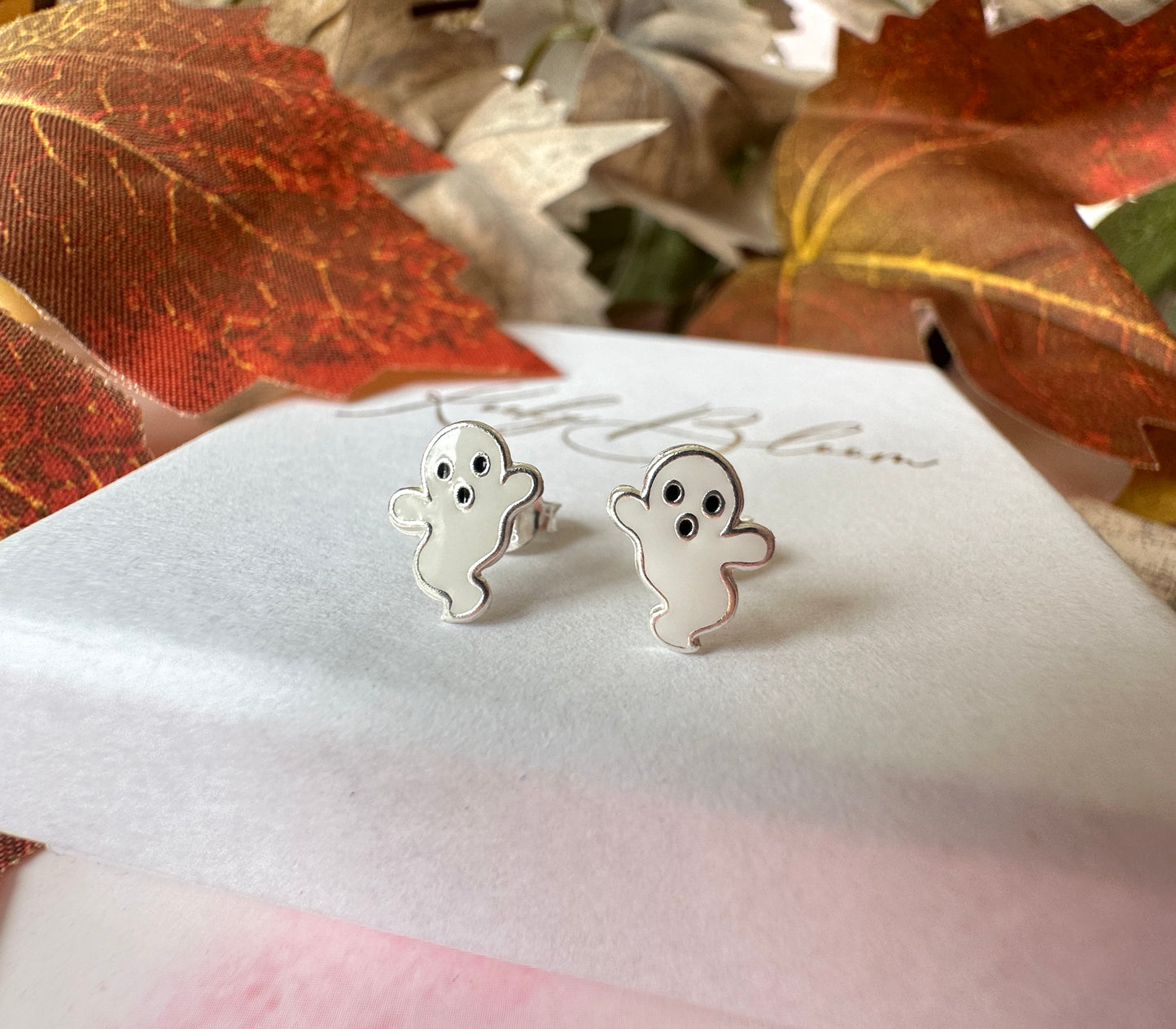 925 sterling silver Ghost stud earrings