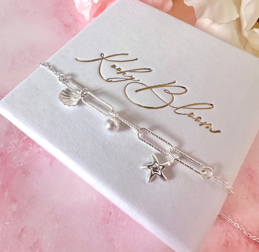 925 sterling silver Seaside charm Bracelet.