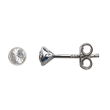 925 sterling Silver BirthStone Birth Month stud earrings.