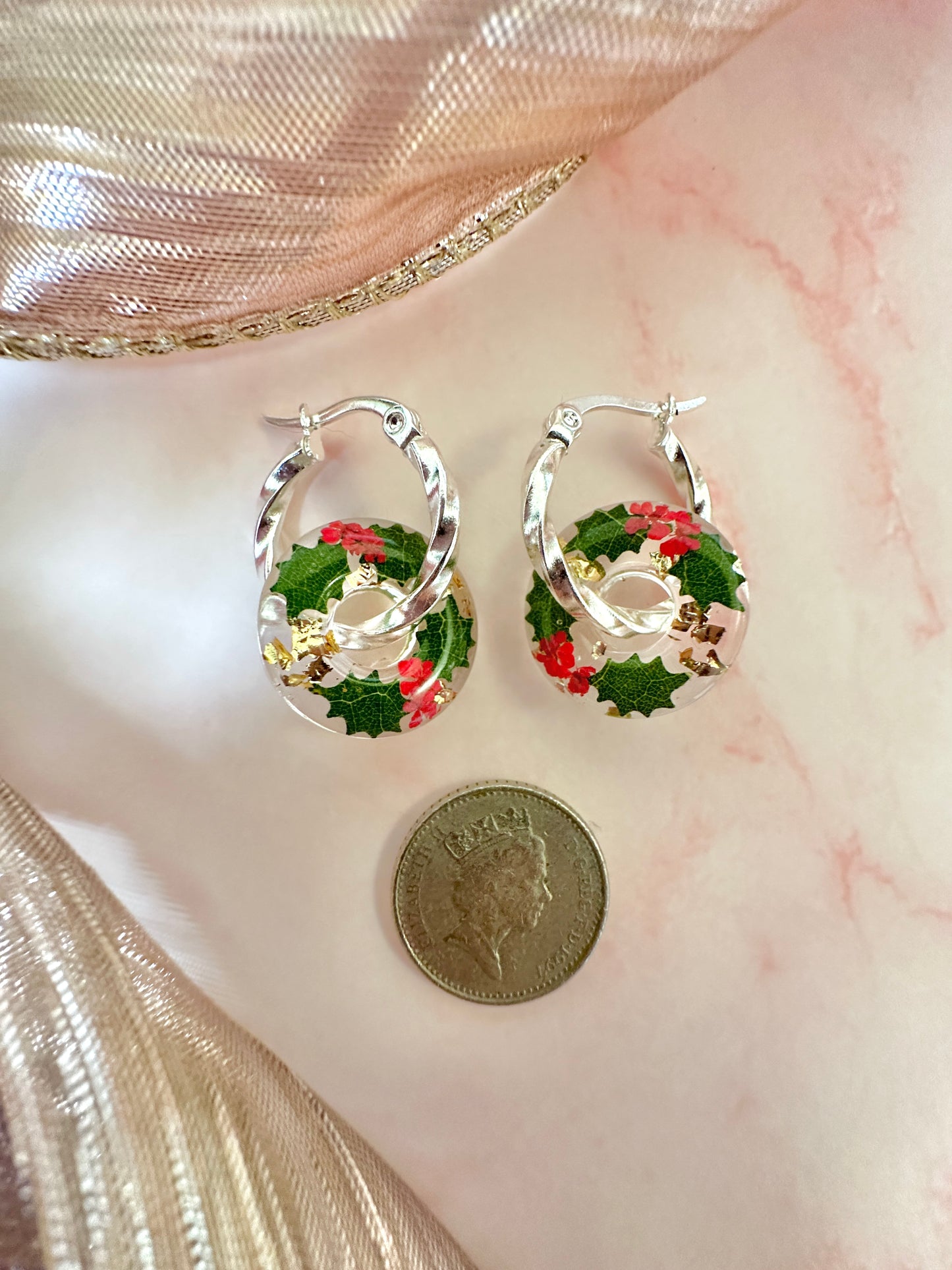 Holly Donut hoop earrings.