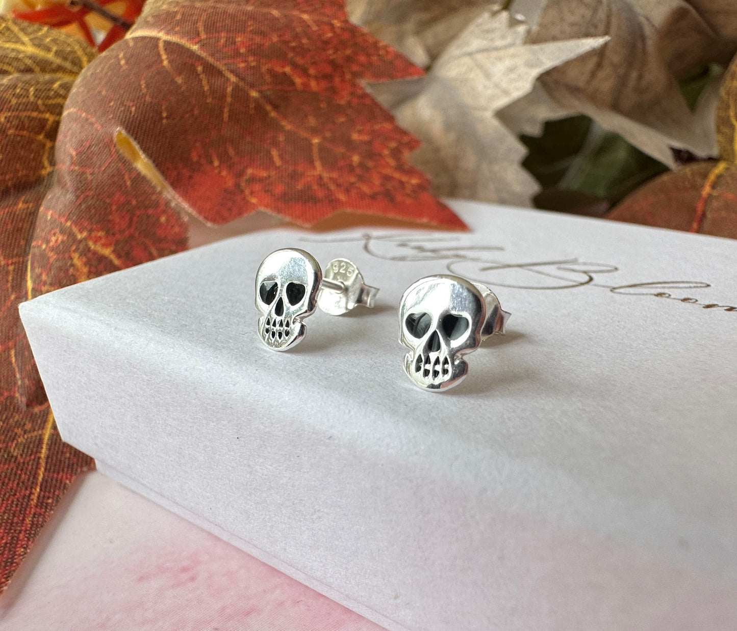 925 sterling silver Skull stud earrings