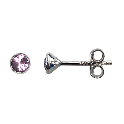 925 sterling Silver BirthStone Birth Month stud earrings.