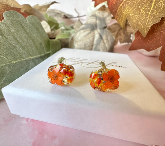 Tiny Bloom Pumpkin 925 sterling silver Studs