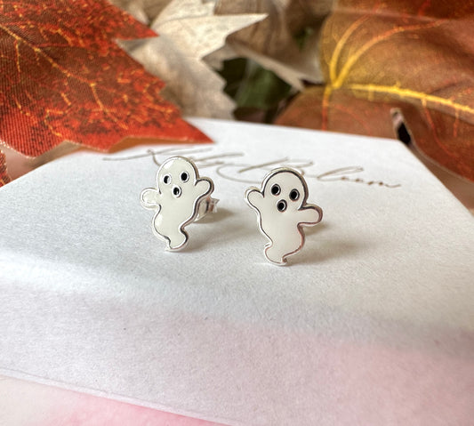 925 sterling silver Ghost stud earrings