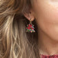 Bloom bow Christmas Tree earrings.