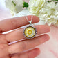 Silver carved Flower necklace.