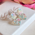Fairy Dust Rose Heart Drop stud earrings.