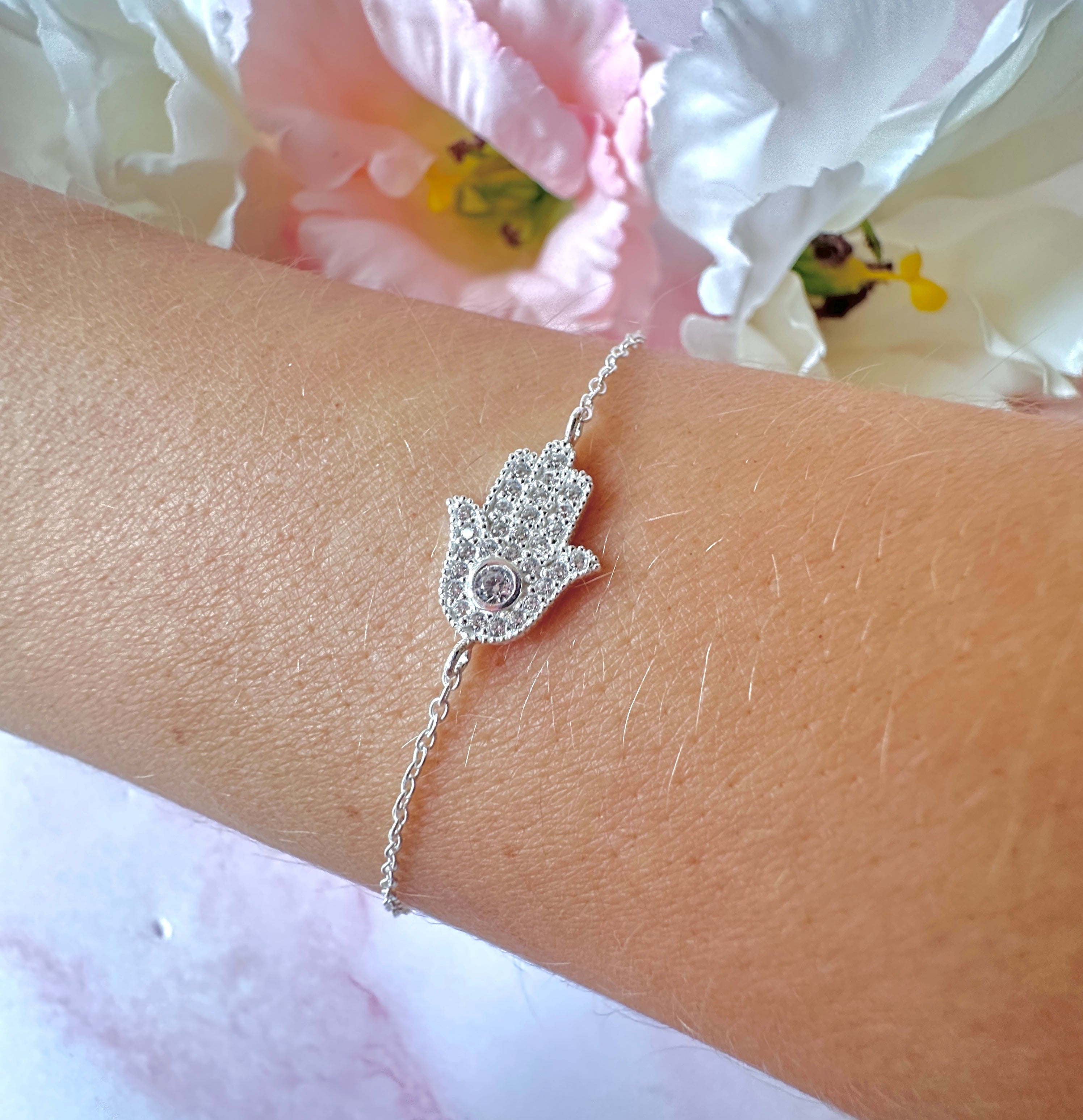 925 sterling silver Hamsa Bracelet.
