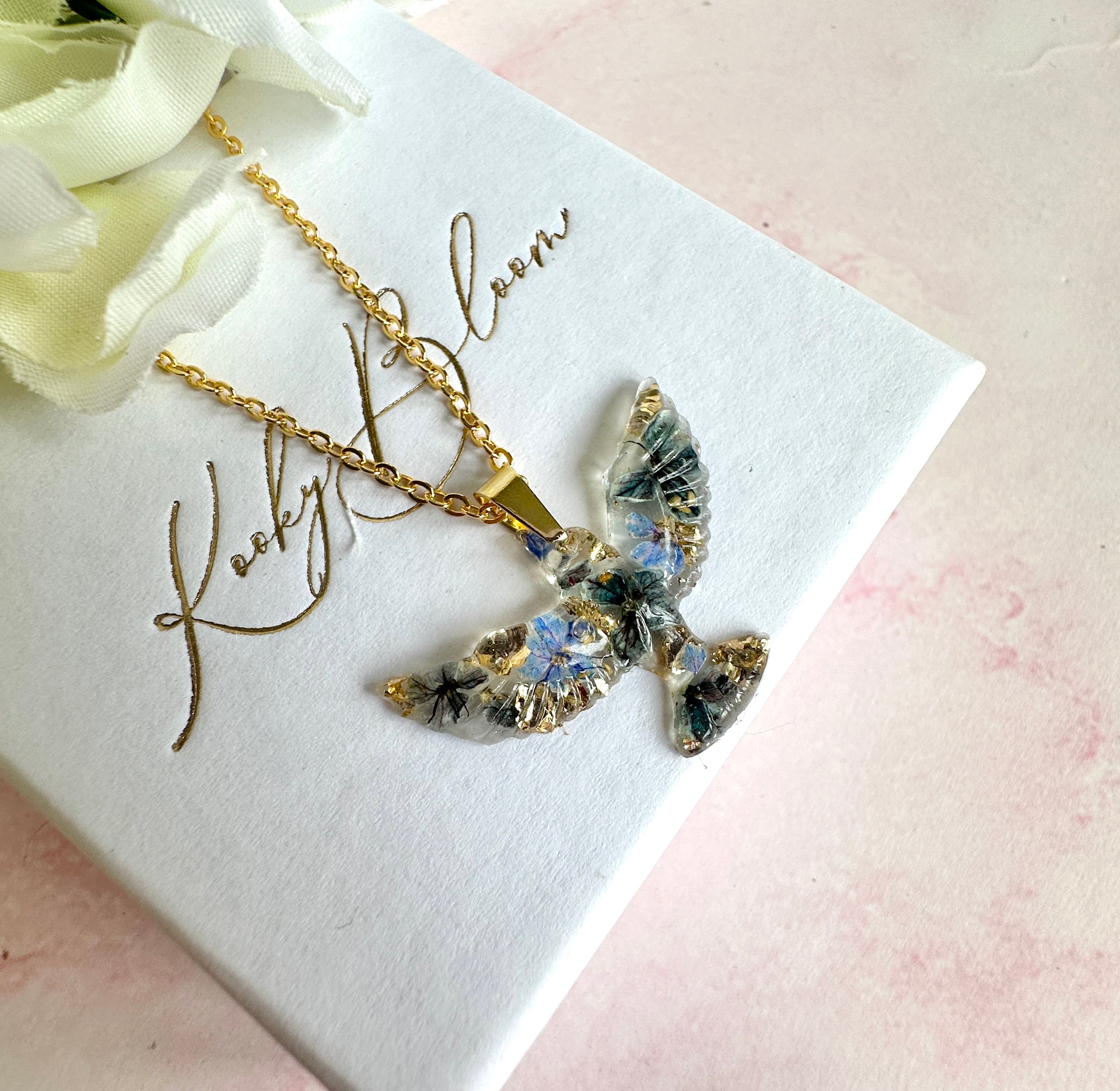 * Limited edition * Gold Bloom Bird Necklace