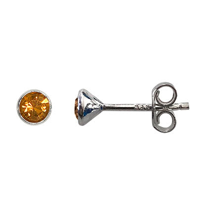 925 sterling Silver BirthStone Birth Month stud earrings.