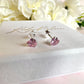 925 Sterling silver Pink CZ heart stud earrings