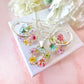 Silver Watercolour Bloom flower necklace.