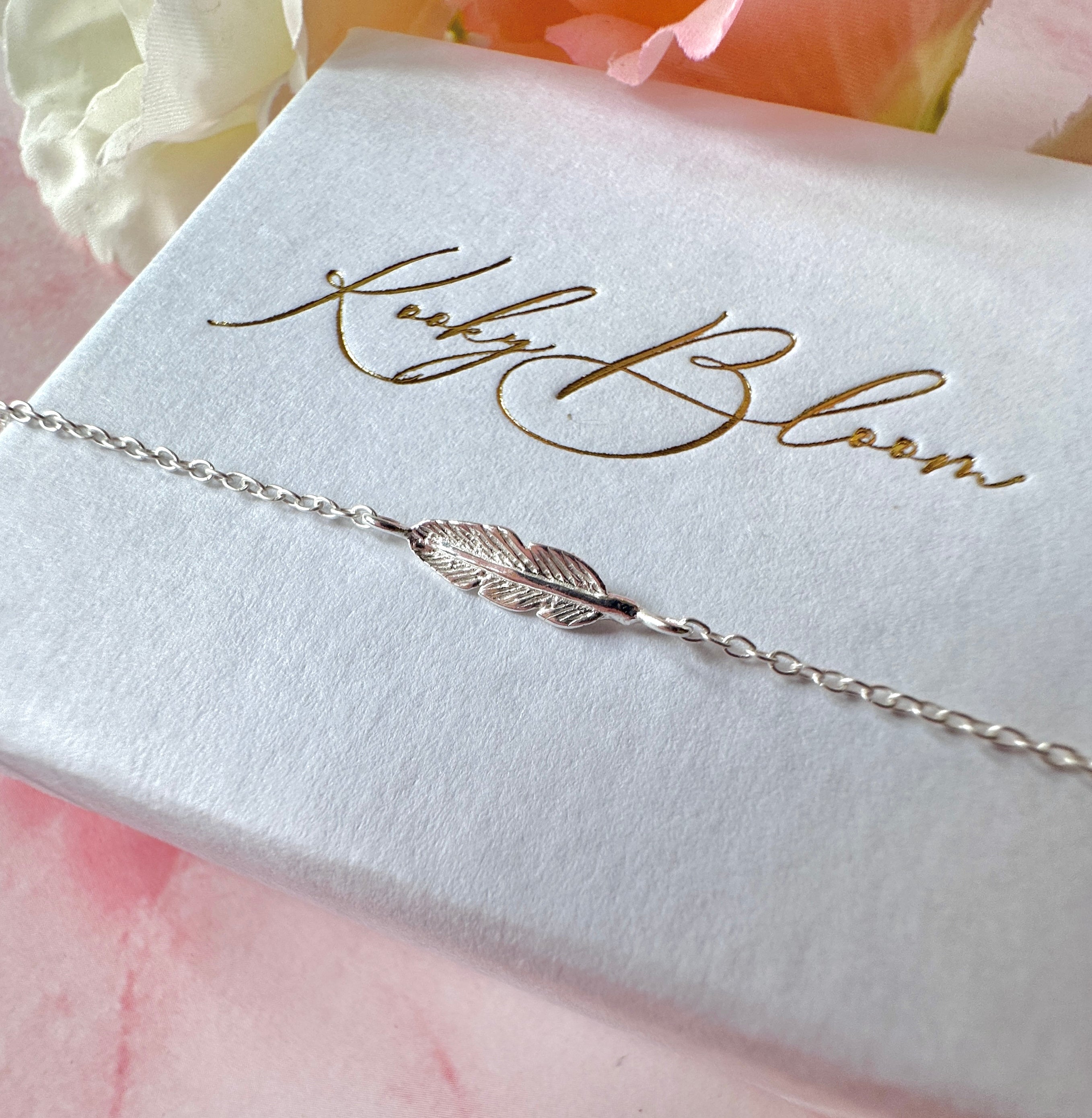 925 sterling silver Feather Bracelet.