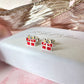 925 sterling silver Christmas Present stud earrings.