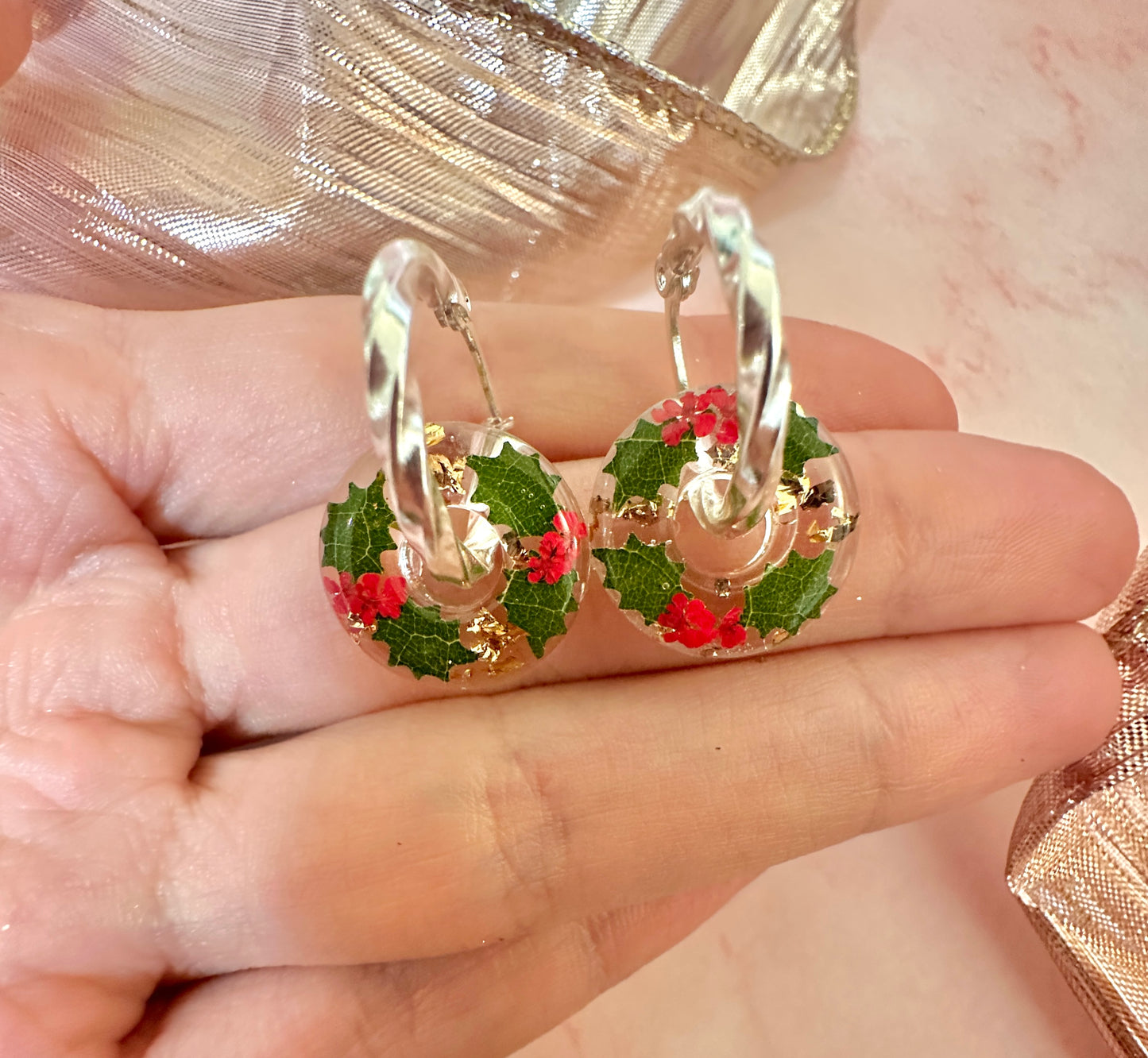 Holly Donut hoop earrings.