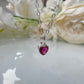 925 sterling silver Tiny CZ Heart Necklace - Different colour options.