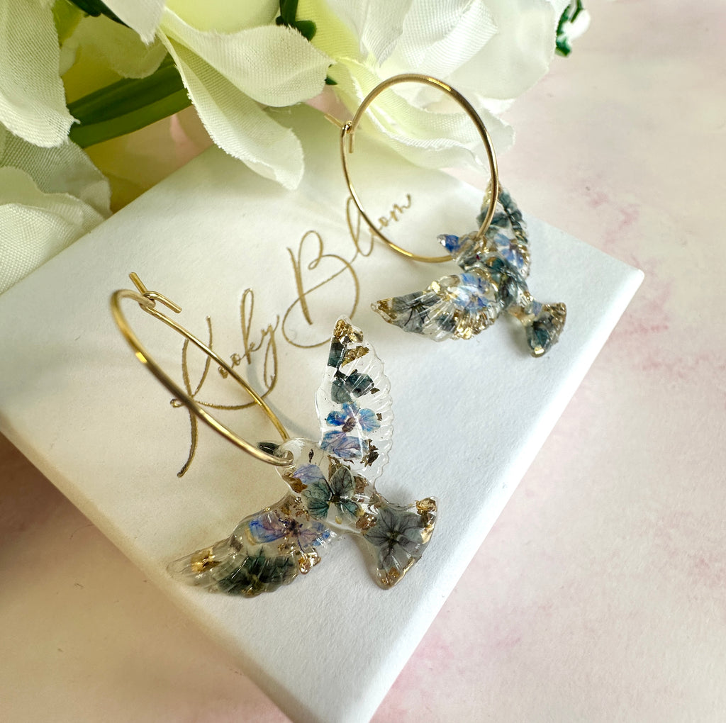 * Limited edition * Bloom Bird hoop earrings