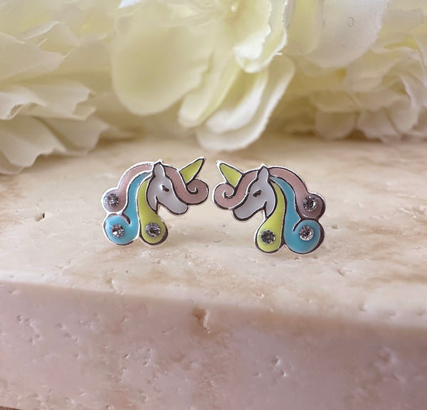Kooky Kids Unicorn sterling silver earrings
