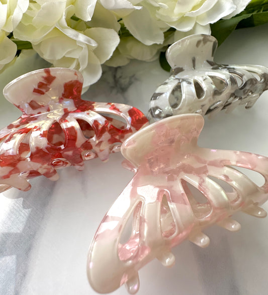 Vintage style marble effect Hair Claw clip.