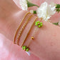 Gold & Green layered beaded Flower bracelet.