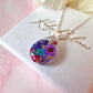 Purple Rain Bloom Teardrop Silver necklace.