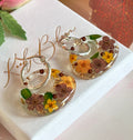 Retro Autumnal Oval hoop earrings