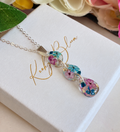 Silver Midnight Plum Tear Drop necklace.