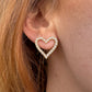 Gold Pearl hollow Heart stud earrings.