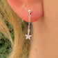 925 sterling silver CZ Star Dangle stud earrings.