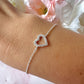 925 sterling silver CZ Heart  Bracelet.
