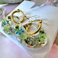 Olive oval green Flower earrings
