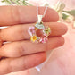 Silver Watercolour Bloom flower necklace.