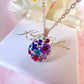 Purple Rain Bloom Teardrop Silver necklace.