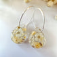 925 sterling silver Boho cream Teardrop hoop earrings.