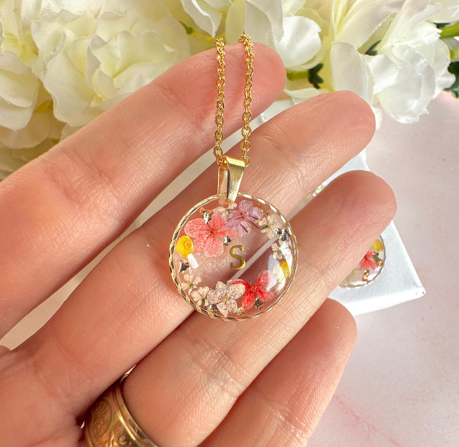 Gold Bloom custom Initial Necklace