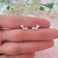 925 Sterling silver pink opal Daisy  climber stud earrings.