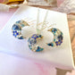 Blue moon Forget me not Sterling silver stud earrings.
