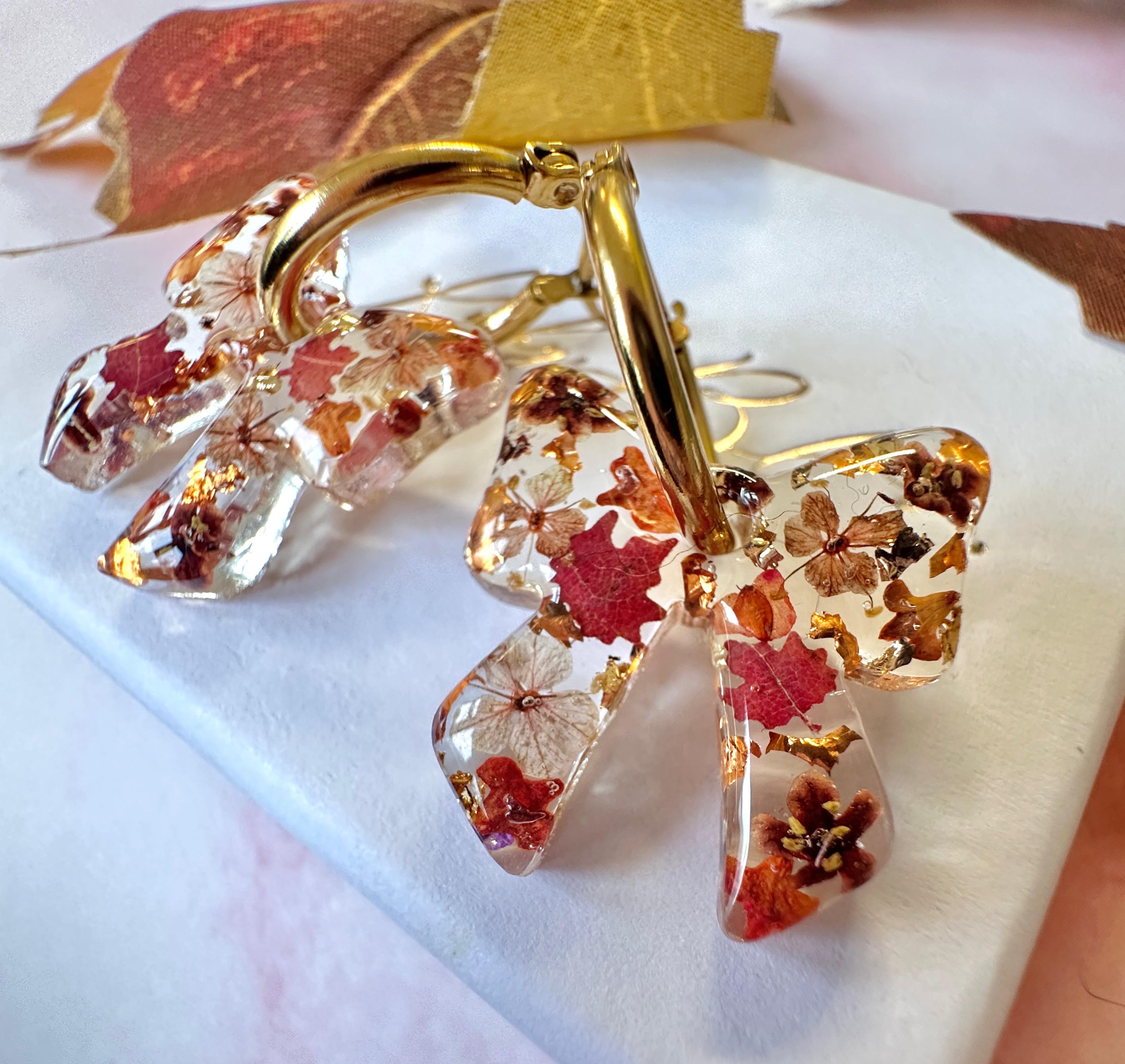 Rustic Ribbon bloom bow earrings.