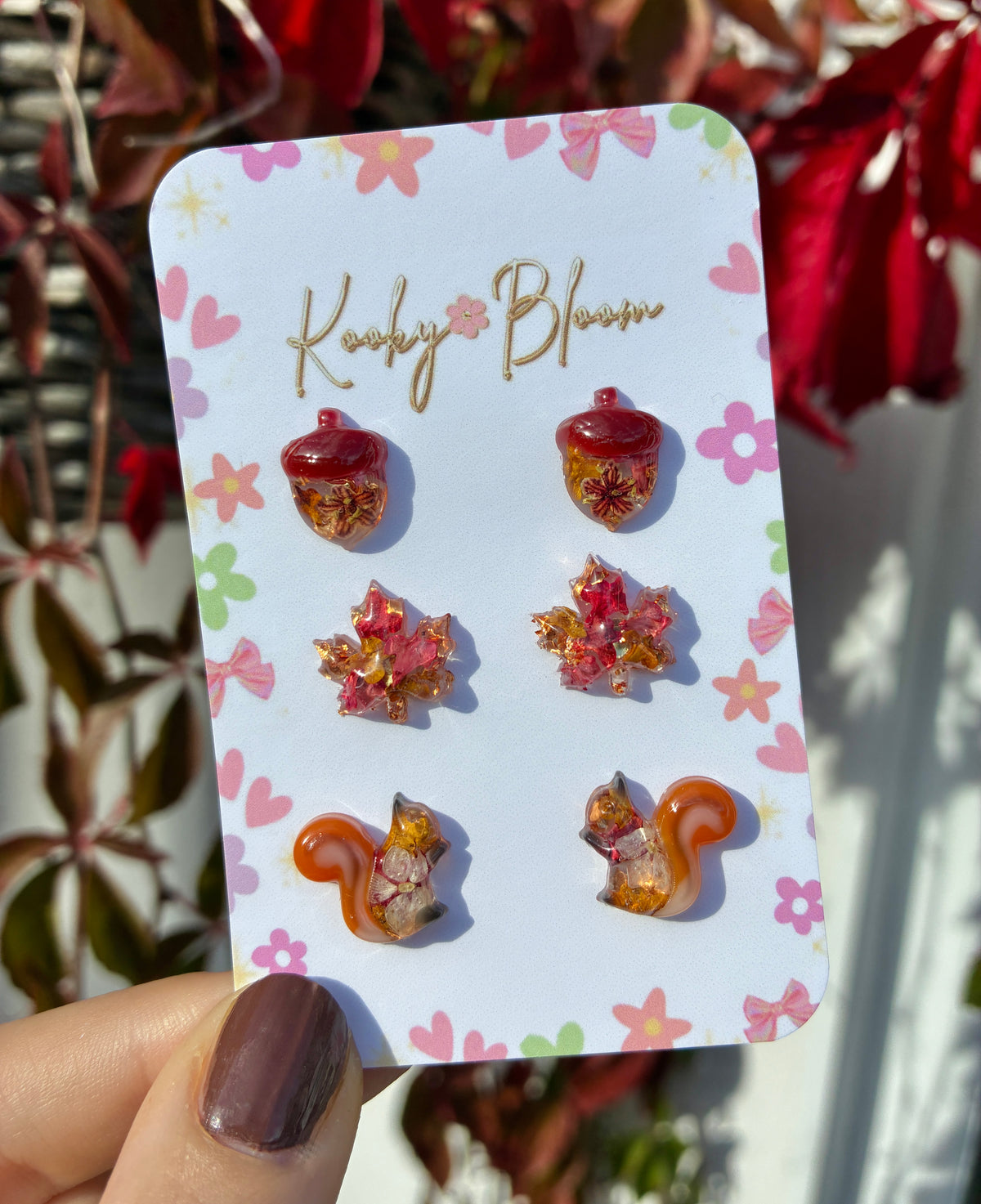 Autumn collection stud earrings.