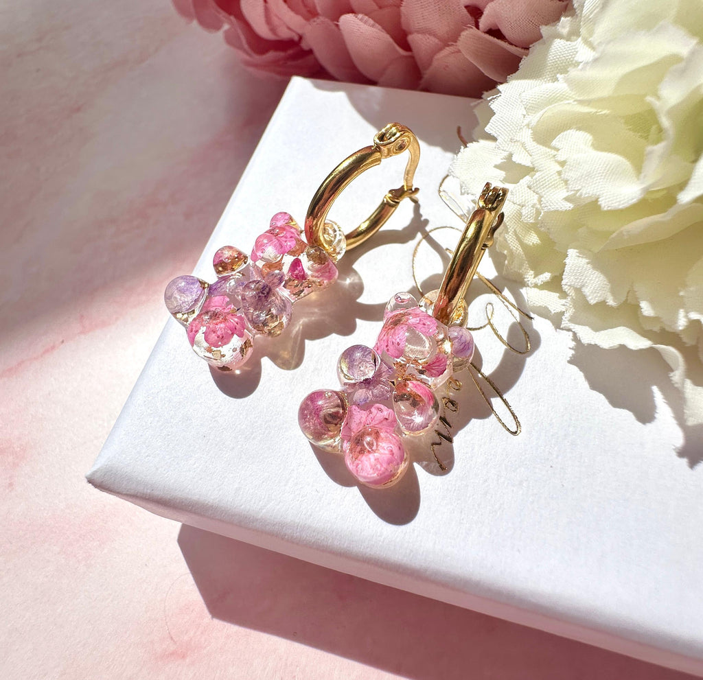 Gummy Bloom Bear hoop earrings.