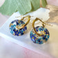 Denim Donut bloom earrings.