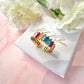Gold multicoloured rectangle stone Adjustable ring.