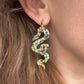 Snake real flower hoop earrings.