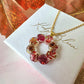 Gold autumn wreath bloom necklace