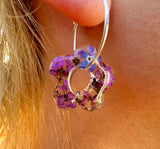 Periwinkle Purple forget me not Flower earrings.