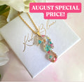 Gold real flower & seashell Seahorse necklace.