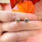 925 sterling silver Pumpkin face stud earrings.